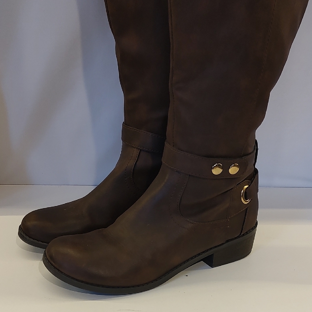 Source Unknown Dark Brown Over the Knee Boots - Picture 3 of 13